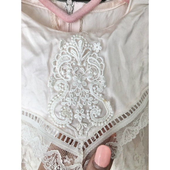 Jessica McClintock Gunne Sax 90’s size 5 girls pink lace dress - Picture 2 of 4